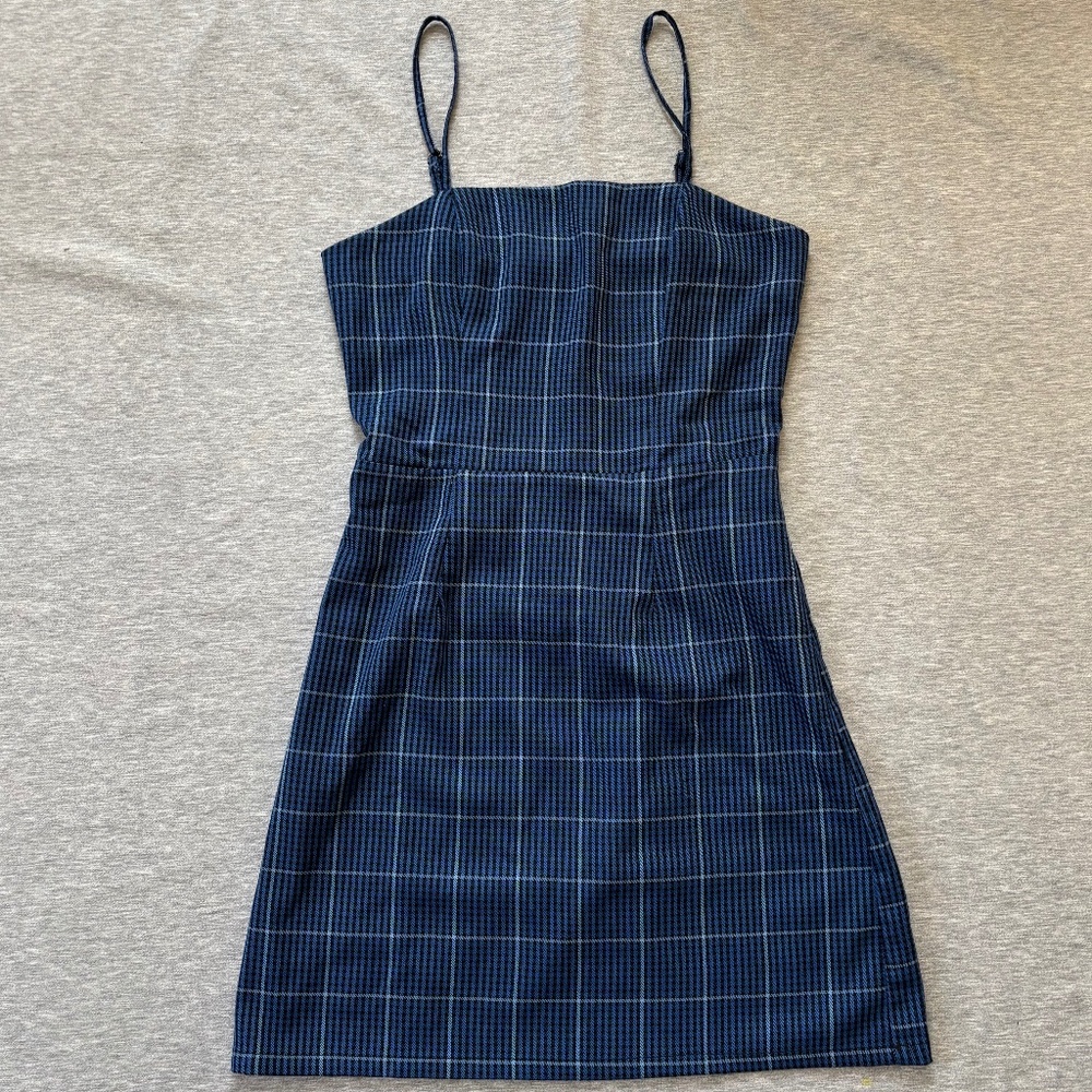 Aeropostale Plaid Blue Mini Dress S / Small Juniors School Girl Tartan Straps